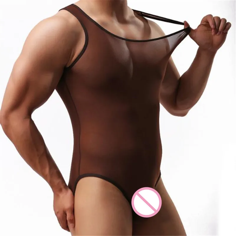 Мужское боди мужское сексуальное прозрачное нижнее белье боксерские боди|sexy