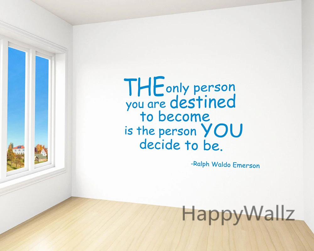 

The Person You Decide To Be Motivational Quote Wall Sticker Inspirational Quote Wall Decal DIY Decorative Quotes Wall Decal Q84