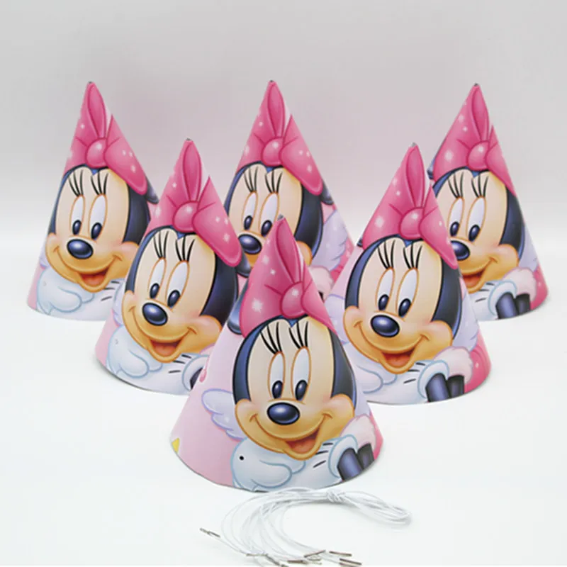 6PCS Тема Микки вечерние Минни Маус розовый детский душ одноразовые бумажные салфетки Лоток День Рождения украшения детские игрушки - Цвет: 6PCS