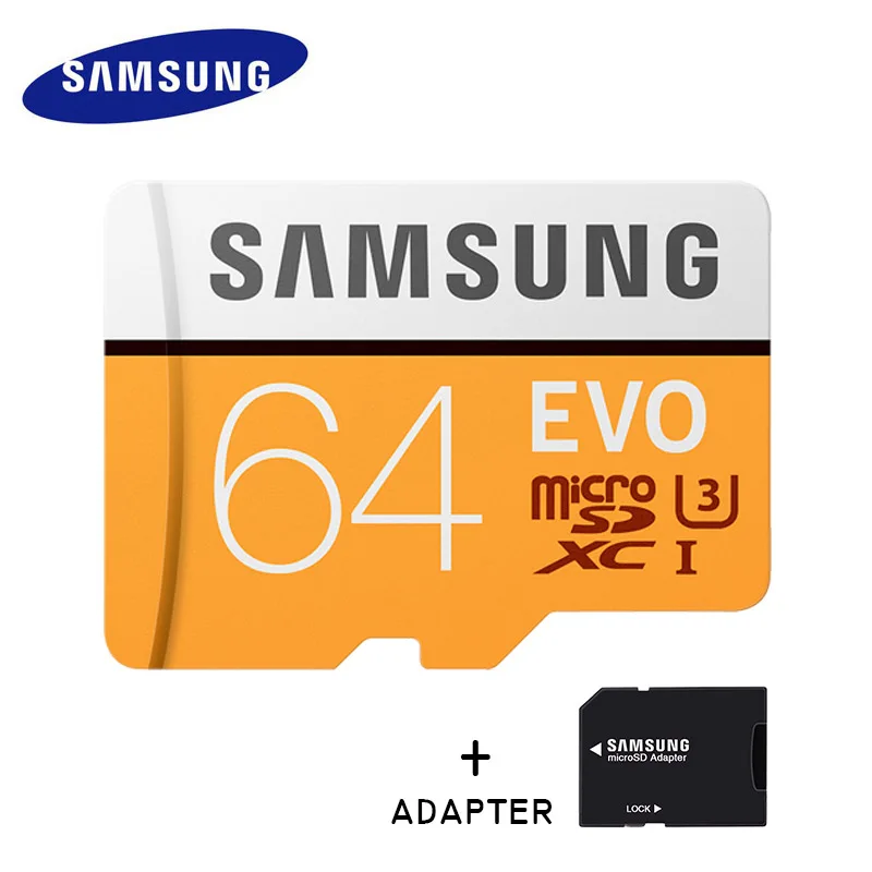 64G with adapter SAMSUNG Microsd EVO Micro Sd карта 32 Гб 64 Гб Sd карта 128 Гб класс 10 SDHC SDXC 16 Гб карта памяти 95 м/с Подарочный адаптер - Емкость: 64G with adapter