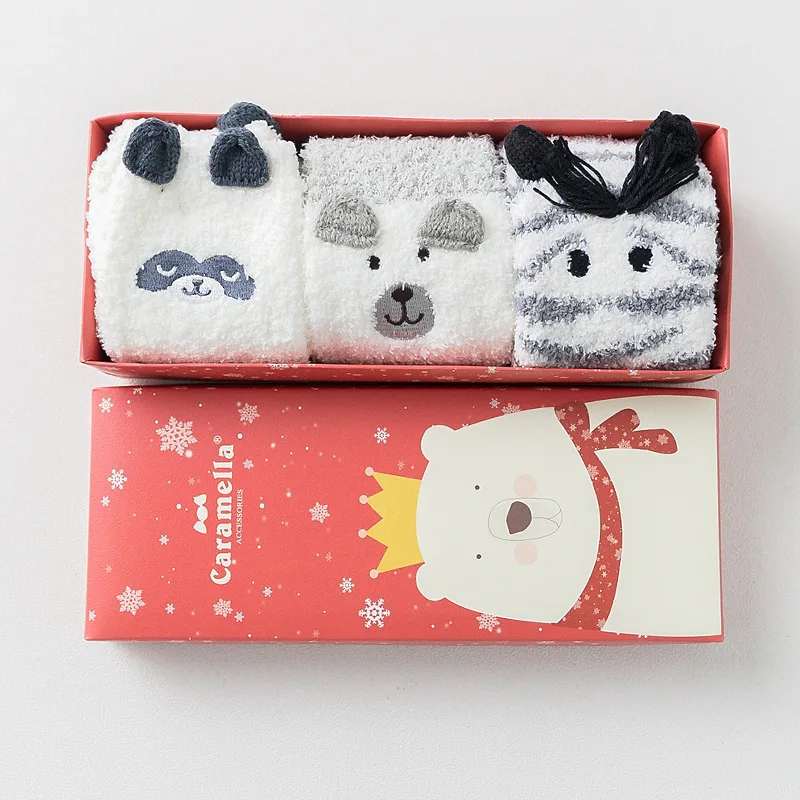 Подарочная коробка женские осенне зимние брендовые утепленные махровые носки