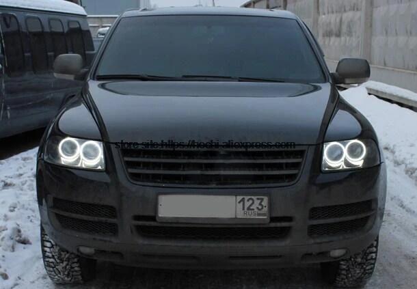 HochiTech для Volkswagen Touareg 2003-2006 ультра яркий SMD белый светодиодный ангельские глазки 12 В halo Кольцо Комплект дневного света DRL