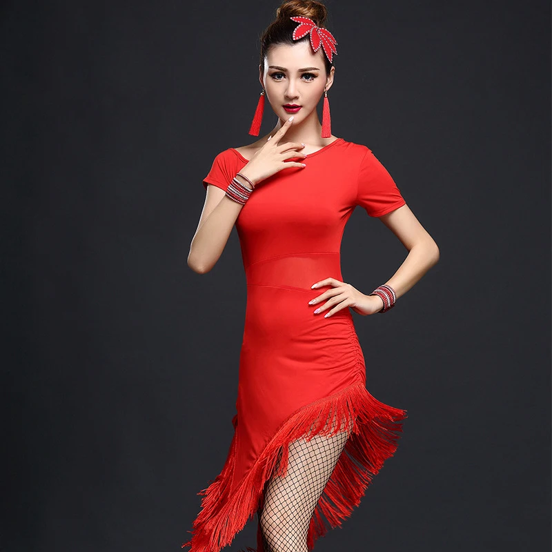 Женское танцевальное платье комплект из 4 предметов с браслетом бальное бахромой