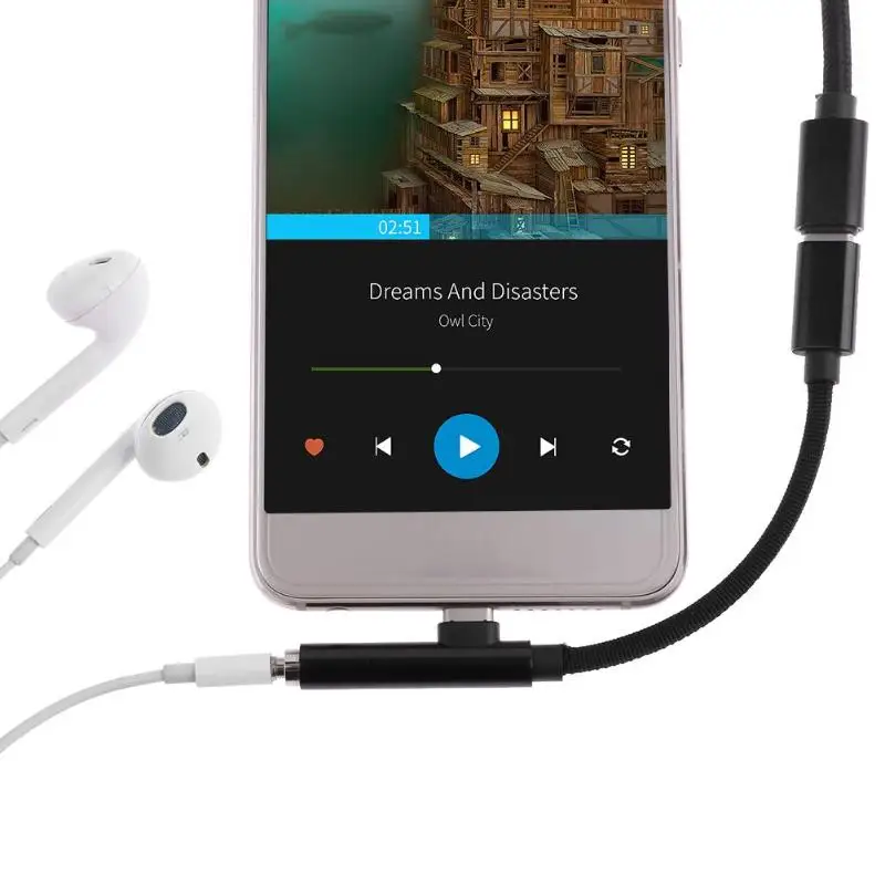 Разъем для наушников Type C 3 5 мм AUX аудио USB зарядное устройство кабель адаптер