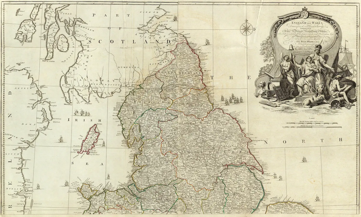 Винтажный постер с картами мира в английском и стиле (1790) Классические холщовые
