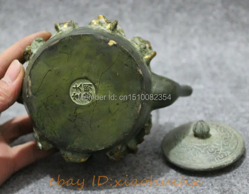 Старинная китайская бронза медная позолота собирает 8 бессмертный Бог