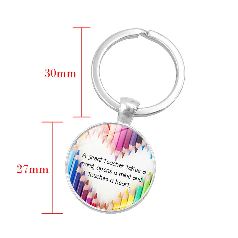 A Great Teacher Takes Hand Opens Mind and Touches Heart Shapes Future Keychain 2018 Teacher's Day Gifts Metal Key Chain Ring | Украшения
