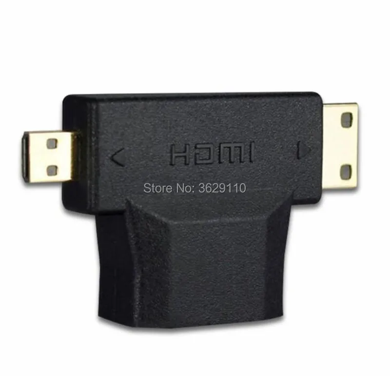 Высококачественный позолоченный кабель 3 в 1 1080P 4 Micro HDMI / Mini штекер гнездо