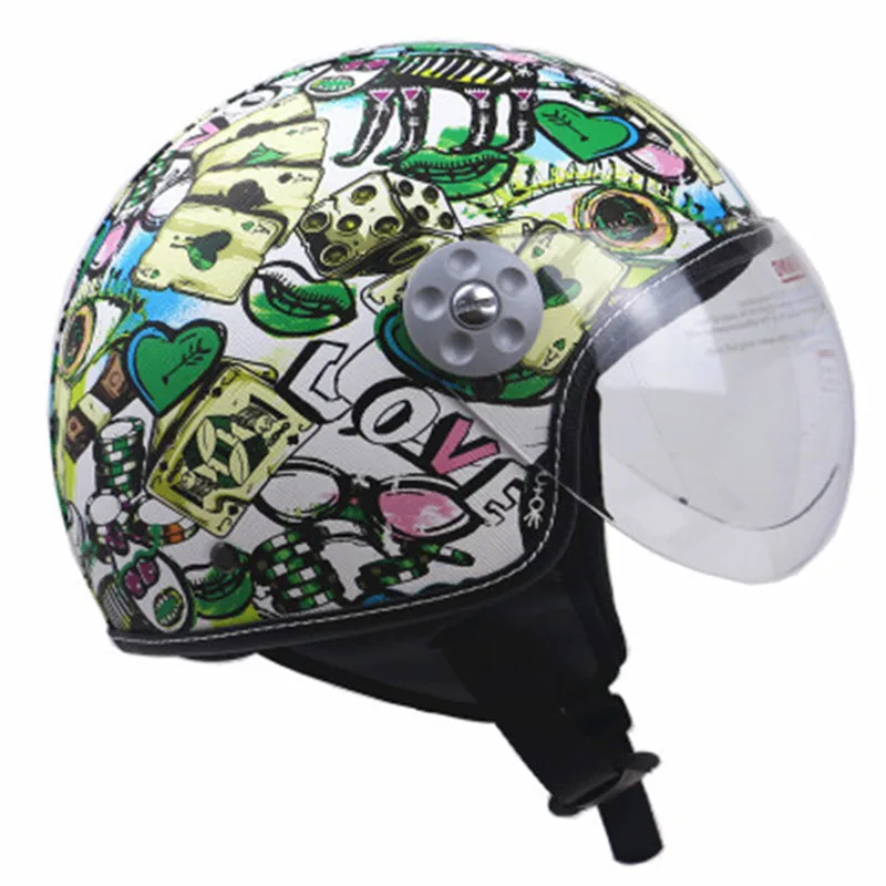 Черный шлем Spitfire moto rcycle, винтажный шлем с открытым лицом, ретро 3/4, полушлем casco moto capacete moto ciclismo