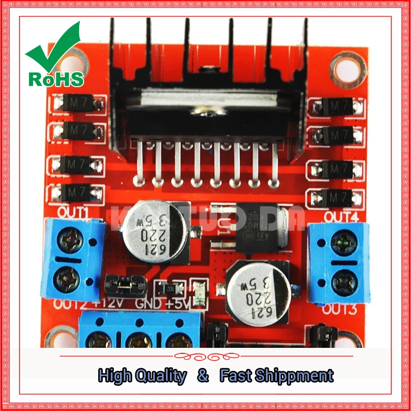Original chip L298N motor drive plate module DC stepper robot intelligent car board | Электронные компоненты и