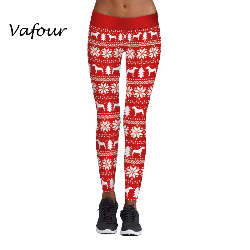 Vafour Christmas leggings high waist fitness of pants new arrival 2017 hot style Digital print legging | Женская одежда