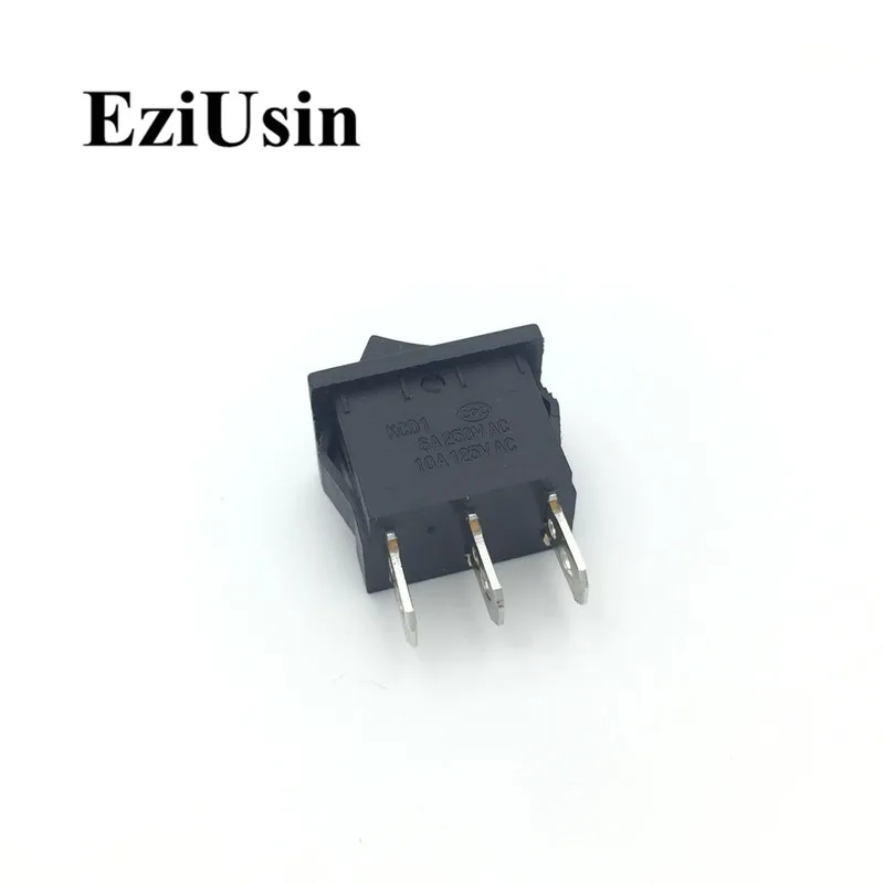 1 шт. KCD1 вкл.-ВЫКЛ. 3Pin 2Pin Черный Красный лодка автомобиля кулисный переключатель 6A 220V 10A 125V кнопка KCD1-102 3P 2P 15*21 мм 15x21 вкл.-ВЫКЛ - Цвет: Black 3p