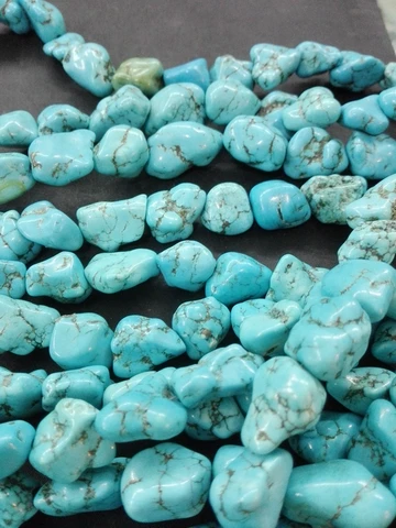 Сине-зеленые бусины из натуральный камень говлит камня, 10x15 мм, 40 см/16 дюймов, случайные бусины