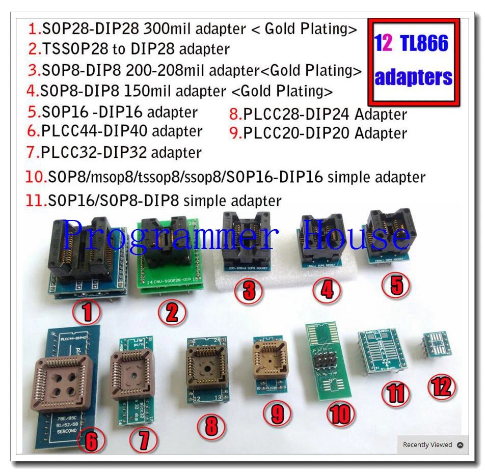 12 шт. универсальные адаптеры scoket для программатора vs4800 tnm5000 TL866A TL866cs TL866II Plus ezp2010 2013