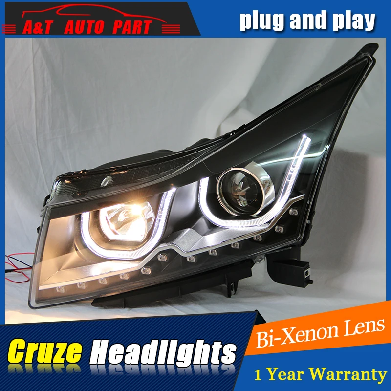 Стайлинг автомобиля светодиодный ная фара для Chevrolet Cruze фары 2009-2014 drl H7 hid