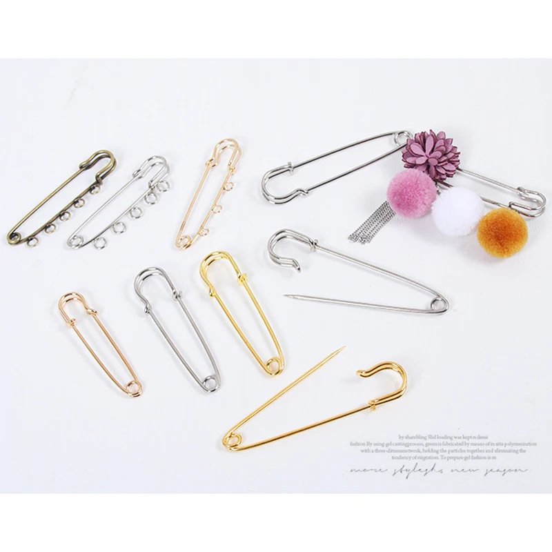 Брошь с золотым/бронзовым покрытием 3 шт. 2/3/4/5/6 отверстий|brooch findings|safety pinspendant setting |