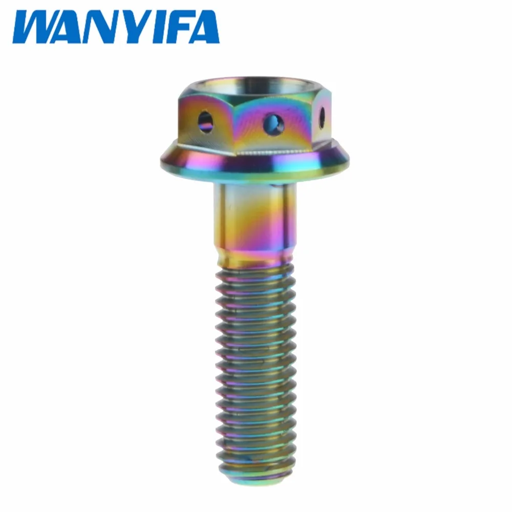 Титановые болты waniifa M8 20 25 30 35 40 45 55 мм с фланцевой головкой, шестигранные винты для мотоцикла