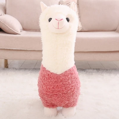 Pink Милая кукла альпака, плюшевая игрушка для кровати, Подушка для сна, трава, грязевая лошадка с куклой, подарок на день рождения, украшение, 80 см, 100 см, DY50694 - Цвет: Pink