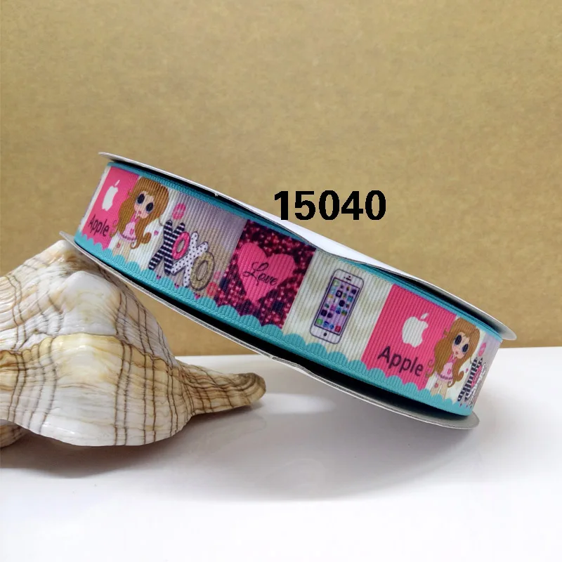 15040 50 ярдов мультфильм напечатанный grosgrain ленты 15202 - Цвет: 15040