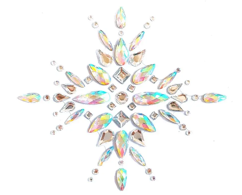 Наклейка Bindi Ручной Работы Бохо и Племенной Стиль тела Декор стикер можно наклеить на самоклеющиеся драгоценные камни грудь наклейка на сосок - Цвет: XBS-15