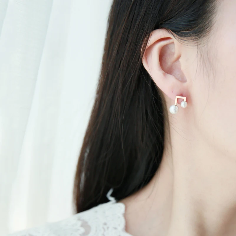 YUN RUO 2018 Новое поступление жемчужные серьги гвоздики с музыкальными нотами