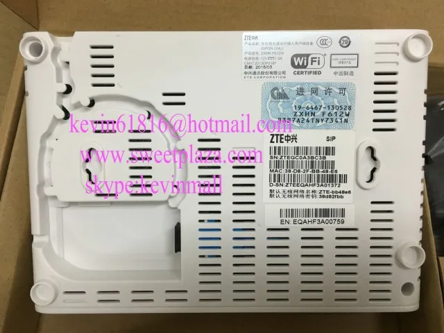 ZTE GPON ОНУ zxhn f612w с 2 портами Ethernet + 1 Голосовой порт WiFi маршрутизатор sip или h.248