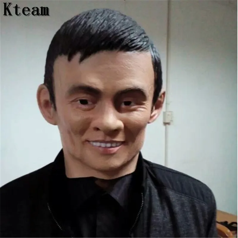 Jack Ma Реалистичная маска со смешной звездой mr bean, латексная маска со смешными звездами, маска для маскарада, Вечерние Маски beckham obma donald - Цвет: Jack Ma