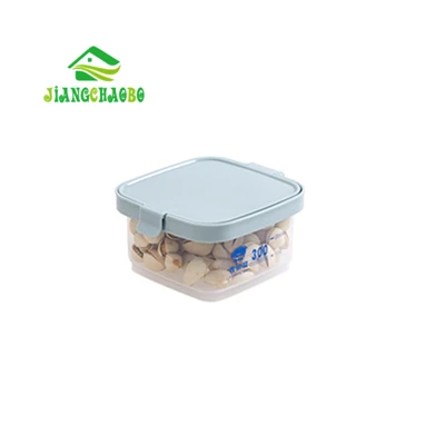 Blue 300ML JiangChaoBo пластиковые оснастки Герметичные банки прозрачные пищевые банки кухня зерна ящик для хранения сухофруктов бак для хранения - Цвет: Blue 300ML
