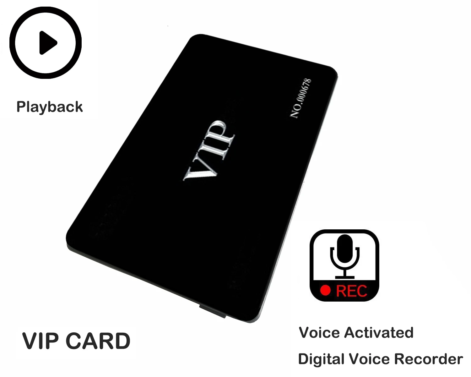 VIP карта цифровой диктофон активированный аудио рекордер + 40 часов записи MP3 плеер