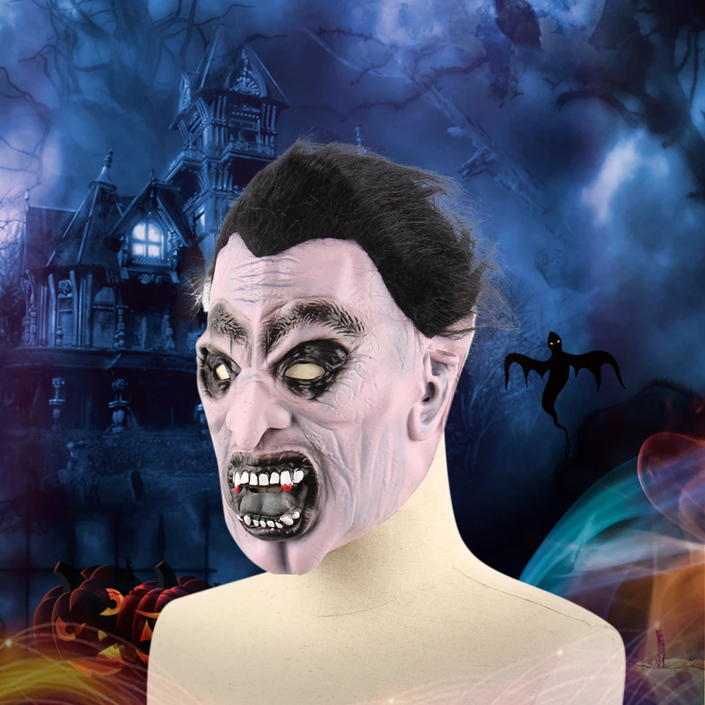 Латексная страшная маска вампира полный уход за кожей лица ужас зубы зомби маски