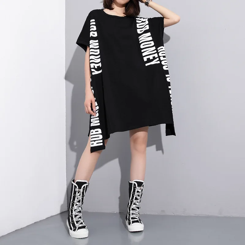 Женские асимметричные топы Johnature Длинные свободные футболки в стиле High Street с