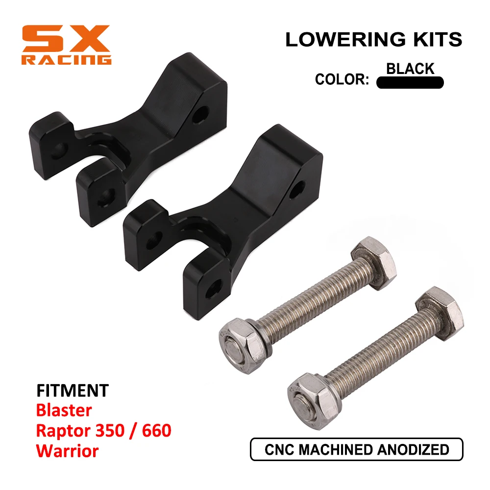 Motorcycle CNC Black Aluminum Front Lowering Kit Adjustable For YAMAHA Blaster Raptor 350 660 Warrior Original Stock A-Arms Only |