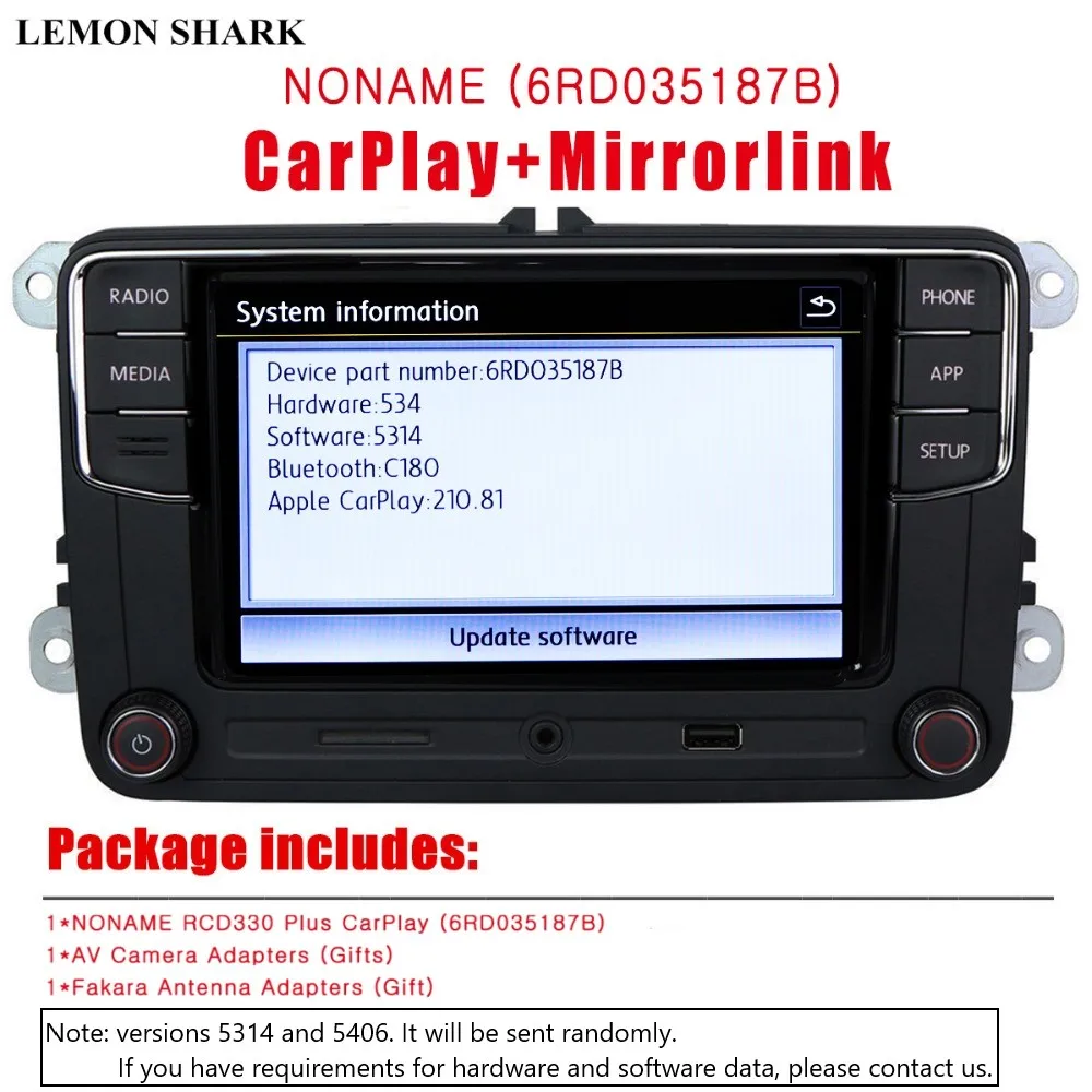 RCD330 Plus RCD330G Carplay Noname 6,5 автомобиль MIB радио RCD 330 г 6RD 035 187B RCD510 для VW Golf 5 6 Jetta CC Tiguan Passat Polo