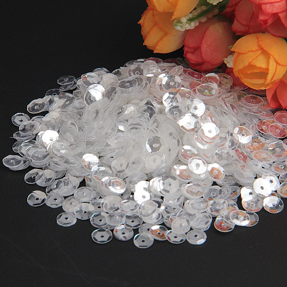 6mm cup crystal trsp 20 г Блестки 3 мм-10 мм кристально прозрачные блестки плоская чашка Слива квадратный ПВХ свободные блестки для рукоделия Швейные аксессуары - Цвет: 6mm cup crystal trsp