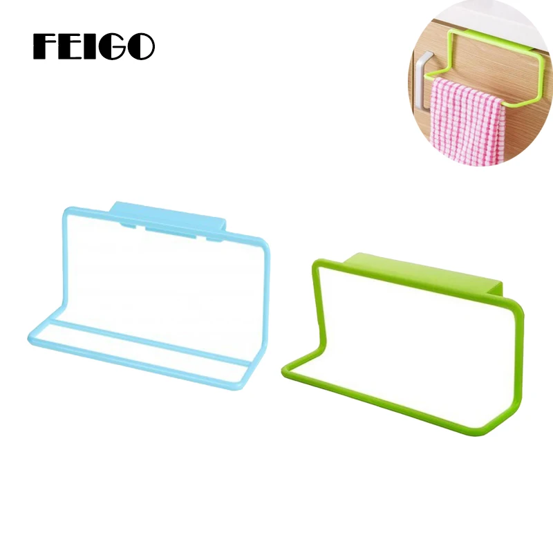 

FEIGO Towel Bar Hanging Holder Wardrobe Kitchen Cabinets Bathroom Towel Rack Sponge Holder Wardrobe Storage Cabinet Racks F691