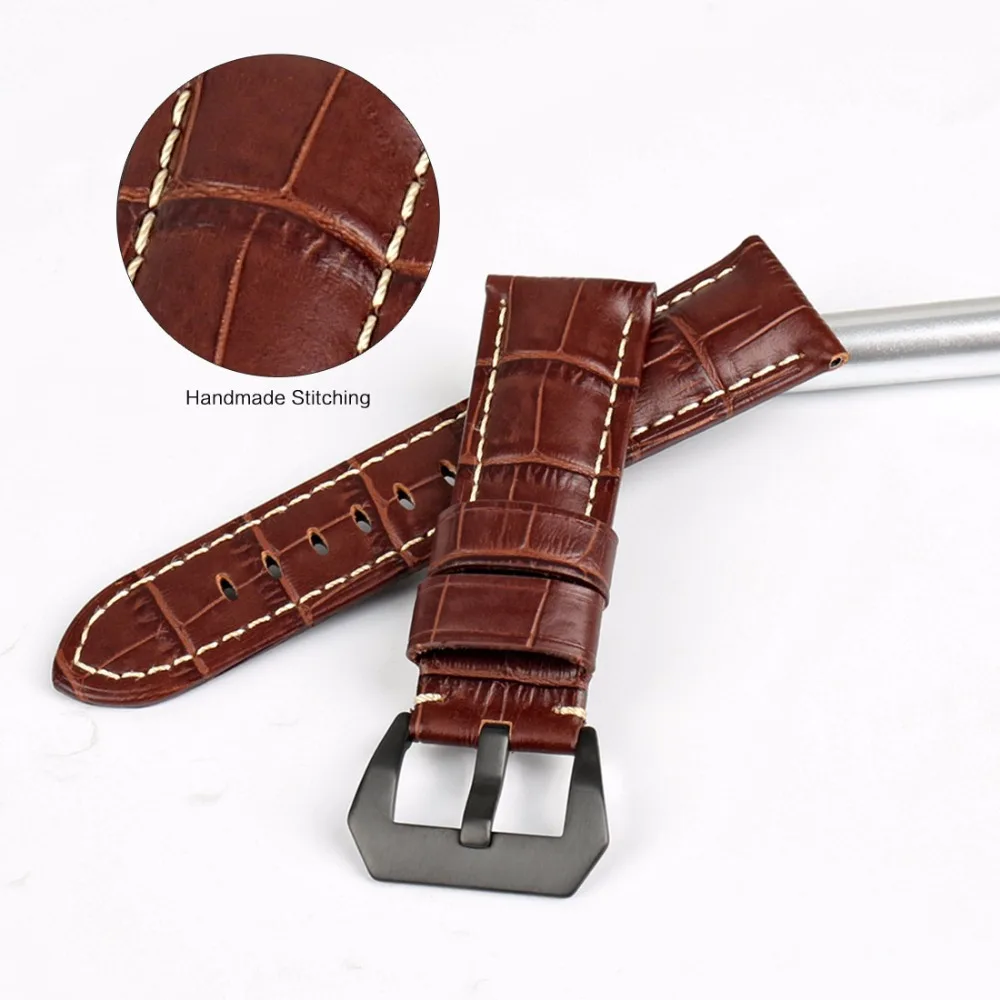 Ремешок для часов MAIKES из натуральной кожи аксессуары наручных серебристая