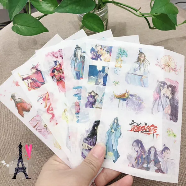 6 листов/уп Творческий аниме серии украшения Скрапбукинг наклейки прозрачный ПВХ
