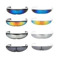 funny plastic color mirrored single lens visor sunglasses cyclops cosplay women men party eye glasses for boys