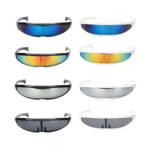 Забавные пластиковые солнцезащитные очки для косплея Циклопа, цветной зеркальный, для мужчин и женщин, очки для вечеринки