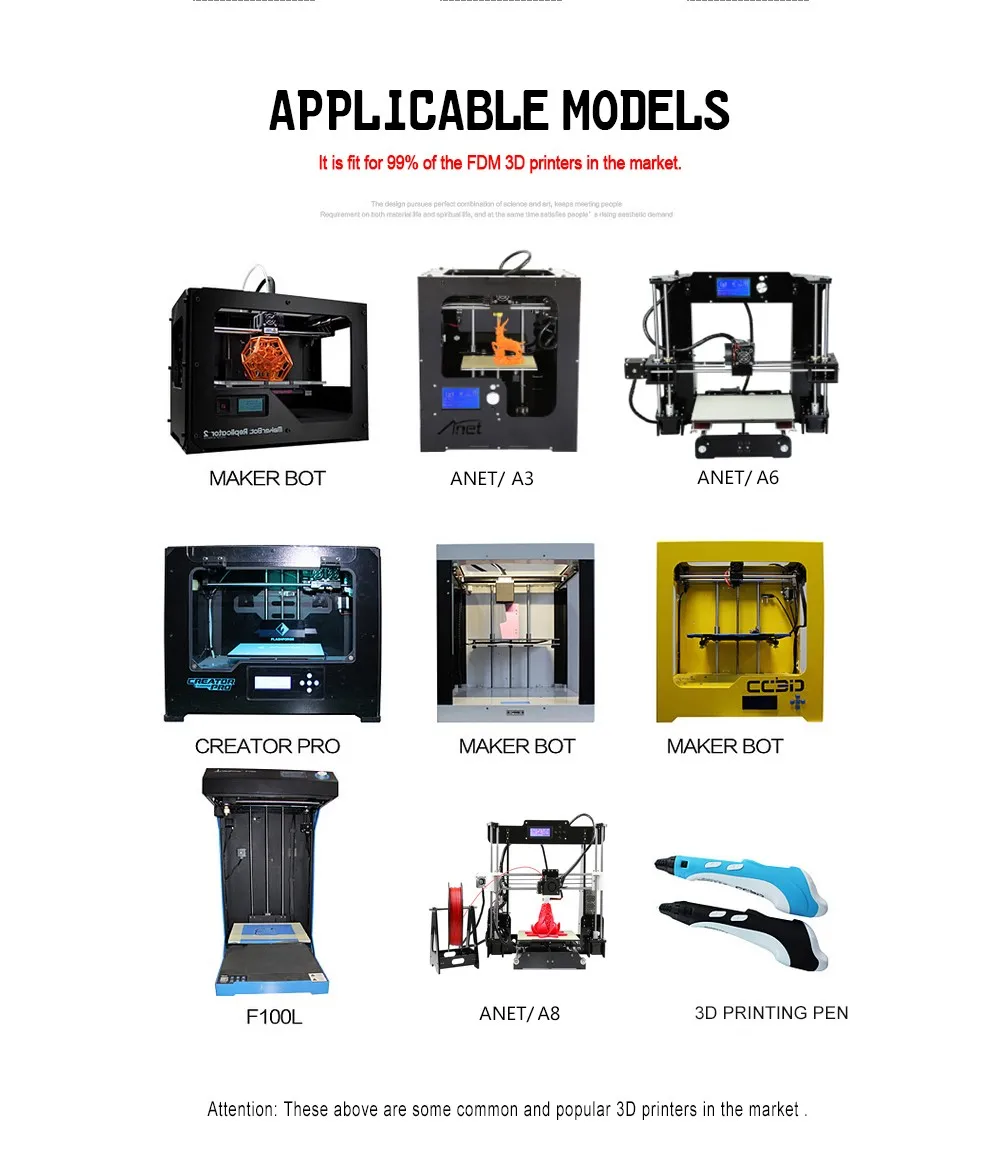 10 шт Anet 3D принтер PLA Филамент 1 кг/рулон 1,75 мм для 3D принтера Филамент/3D ручка/Reprap/Makerbot Запчасти для 3d принтера расходные материалы
