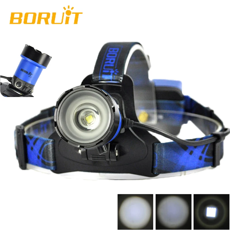 BORUiT B13 Cree XML L2 фронтальный светодиодный налобный фонарь водонепроницаемый для