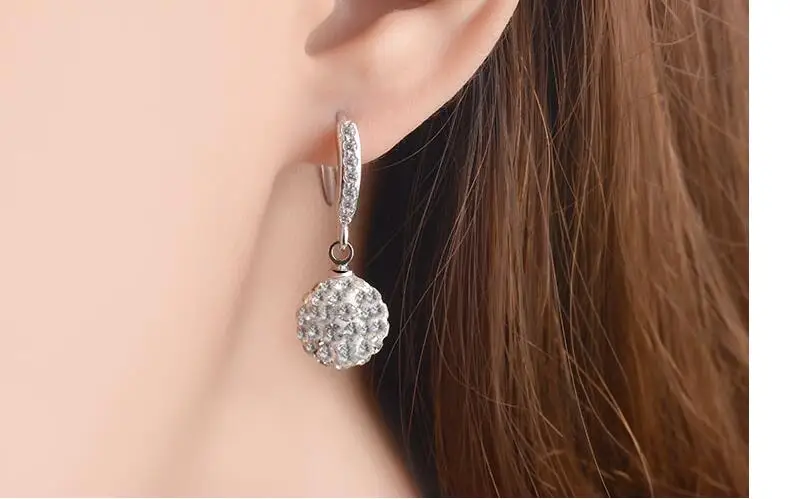 Новое поступление хит продаж модные серьги-гвоздики с кристаллами Шамбалы из