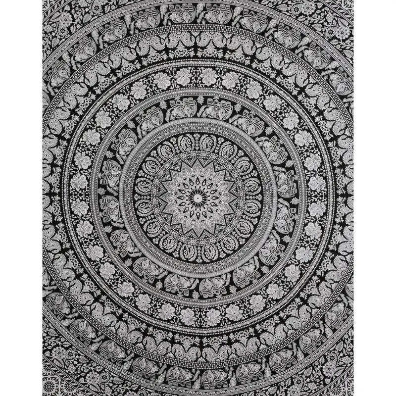 200x150cm Indian Mandala Wall Hanging Tapestry Boho Geometric Pattern Carpet Throw Picnic Beach Mat Sleeping Blanket Microfiber Tapestry - Цвет: 200x150cm