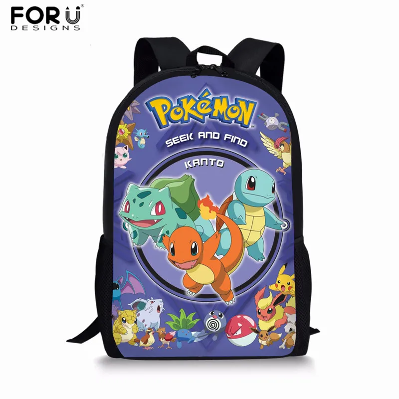 XM2708C FORUDESIGNS/аниме рюкзак Pokemon Карманный Пикачу школьная сумка для девочек и мальчиков рюкзак для переноски детей Детский Рюкзак основной Sudent Рюкзак Книга сумка - Цвет: XM2708C