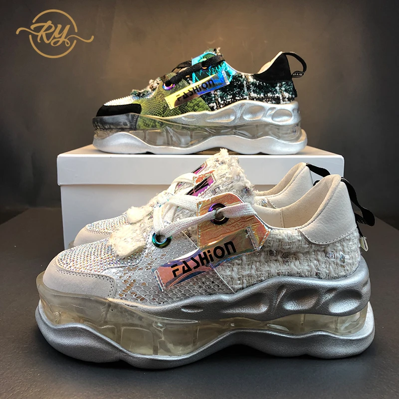 Женская повседневная обувь на воздушной подушке RY-relaa со стразами брендовая