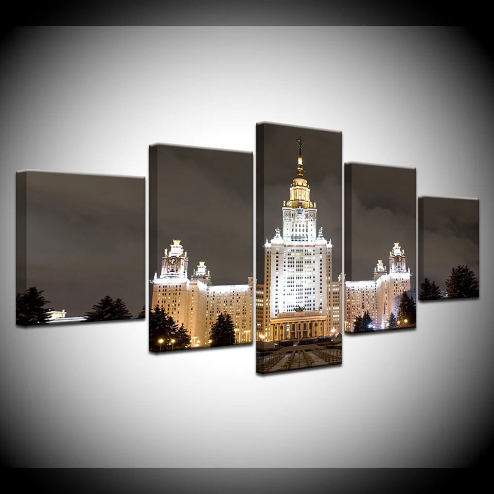 5 Panels Large Lighthouse Picture Frame Modern Canvas Art Prints Seascape Portland Painting on Wall Artwork | Дом и сад
