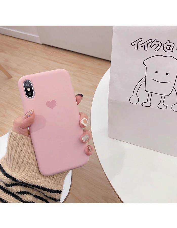 GlamPhone чехол простой сплошной цвет Любовь Сердце чехол для телефона для iPhone X XS Max XR Мягкий силиконовый чехол для iPhone 7 8 6 6s Plus чехол