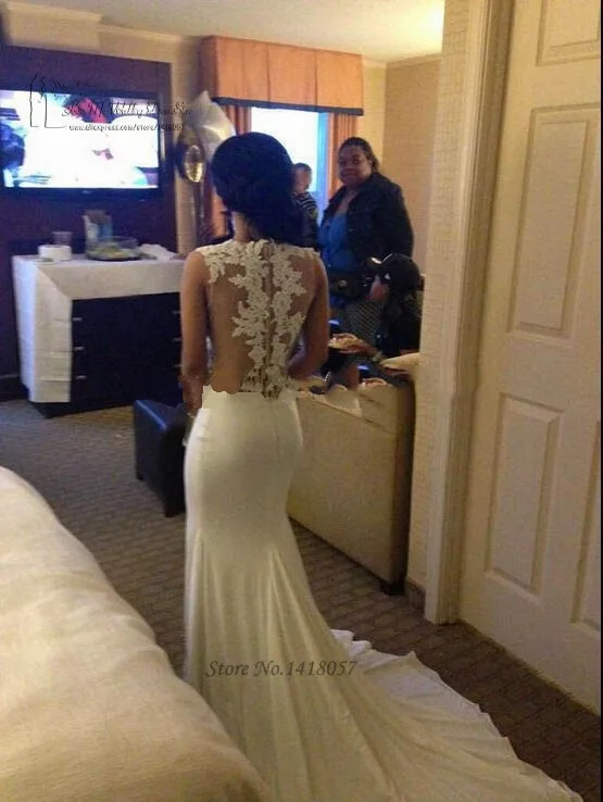 Женское вечернее платье-русалка белое кружевное длинное платье со шлейфом для