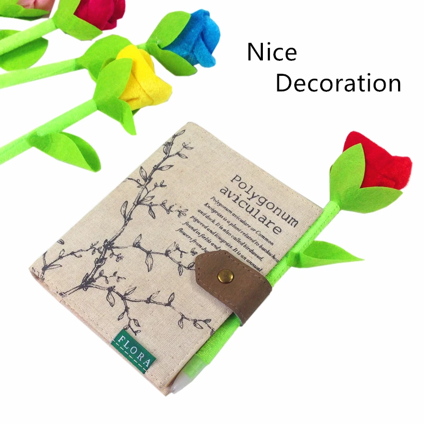 

24pcs/lot New Novelty Plush Roses Pen Ball Point Pen Stationery Office & Study Ball Pen school supplies many colors Wholesale