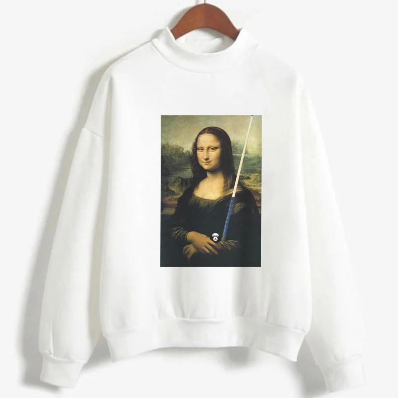 Новый женский свитер осень зима Мона Лиза с длинным рукавом флис KPOP Vogue Harajuku